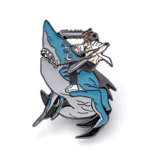 Chainsaw Man DENJI Riding A Shark Enamel Pins 22 - Picture 4 of 4